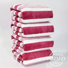 4-pcs Striped Bath Towel Set, Absorbent & Quick-Dry, Soft, Skin-Friendly