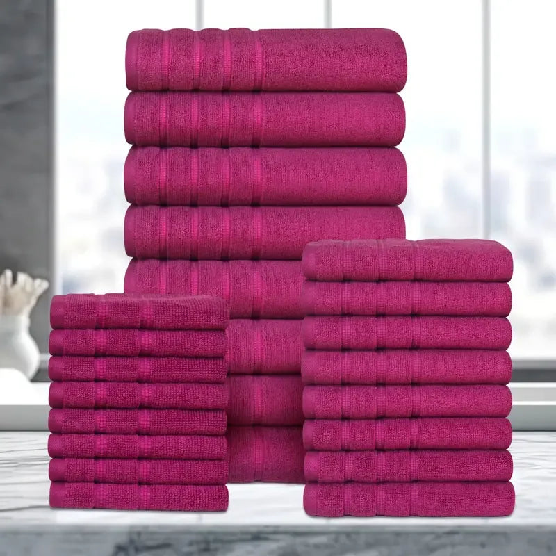 24-Piece Egyptian Cotton Towel Set