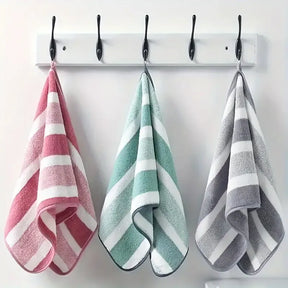 8-pc Striped Towel Set - Quick Dry & Absorbent for Home