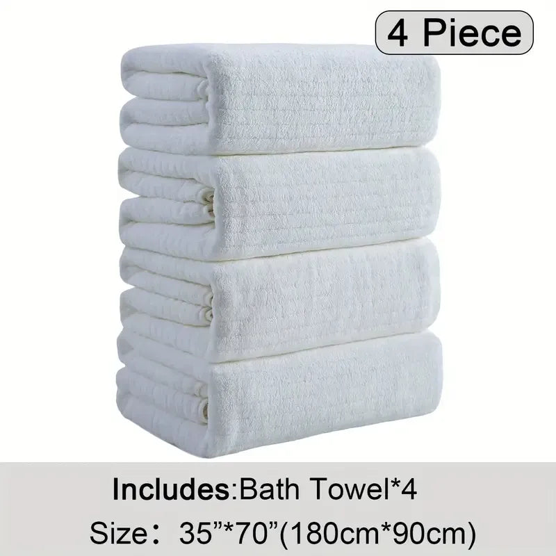 Oversized Microfiber Bath Towels Set - Soft, Absorbent, Quick-Dry