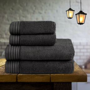 Egyptian Cotton Hand/Wash Towel Set of 4 - Dark Grey