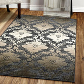 Geneva Medallion Scroll Non-Slip Washable Indoor Area Rug or Runner