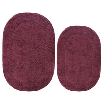 Cotton Non Slip Oval 2 Piece Bath Rug Set