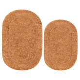 Cotton Non Slip Oval 2 Piece Bath Rug Set