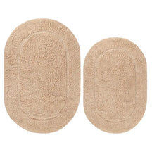 Cotton Non Slip Oval 2 Piece Bath Rug Set