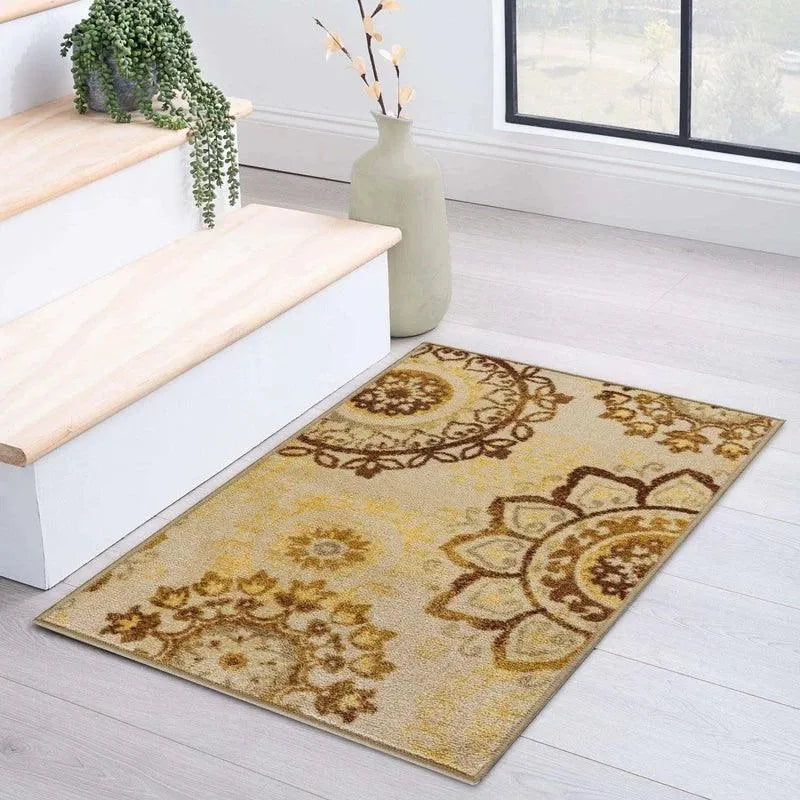 Liena Floral Medallion Non-Slip Washable Area Rug or Runner