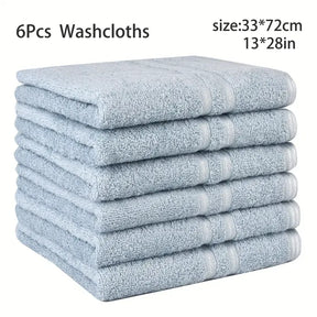 Multicolor 6 Pack Face Towels, Absorbent Cotton, 13x28