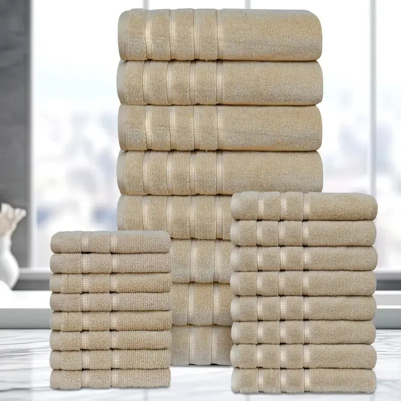 24-Piece Egyptian Cotton Towel Set