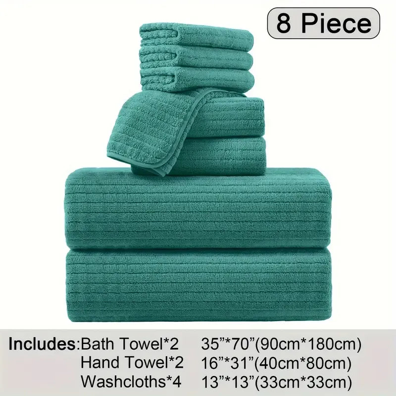 Oversized Microfiber Bath Towels Set - Soft, Absorbent, Quick-Dry