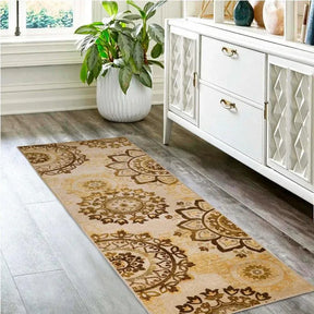 Liena Floral Medallion Non-Slip Washable Area Rug or Runner