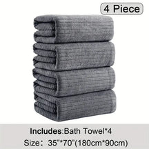 Oversized Microfiber Bath Towels Set - Soft, Absorbent, Quick-Dry