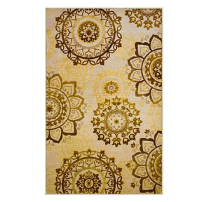 Liena Floral Medallion Non-Slip Washable Area Rug or Runner