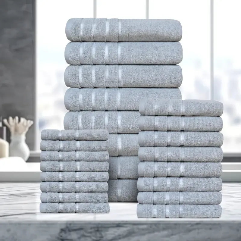 24-Piece Egyptian Cotton Towel Set