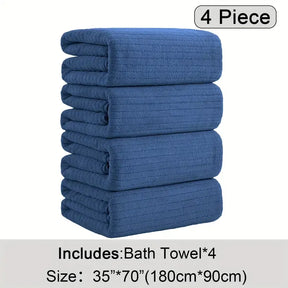 Oversized Microfiber Bath Towels Set - Soft, Absorbent, Quick-Dry