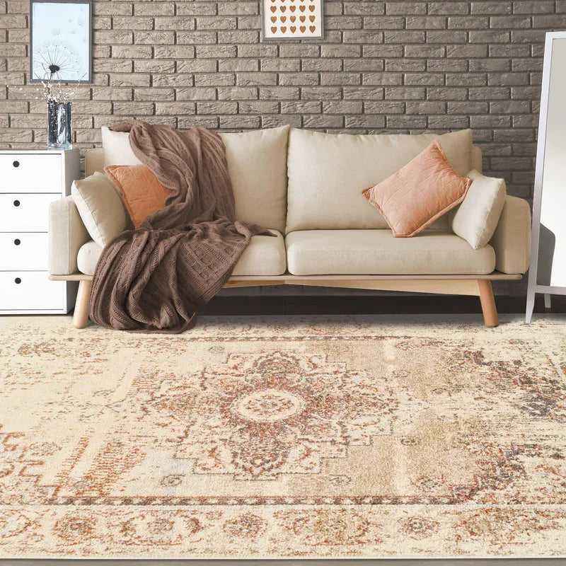 Jaxon Heavily Distressed Medallion Area Rug