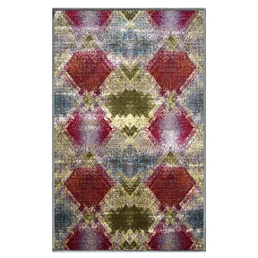 Amarsi Geometric Non-Slip Indoor Washable Area Rug