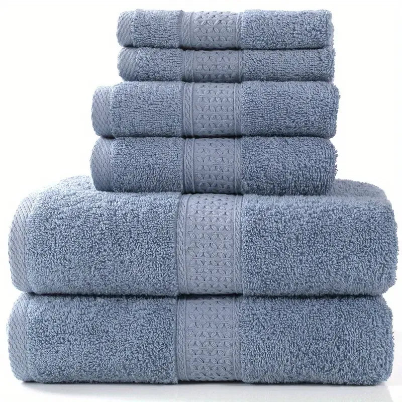 6-pcs Cotton Bath Towel Set | Soft & Absorbent | Multi-use