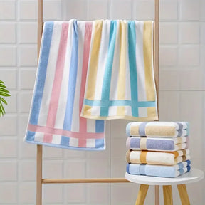 Ultra Soft 6pcs Cotton Towel Set - Striped Bath Essentials