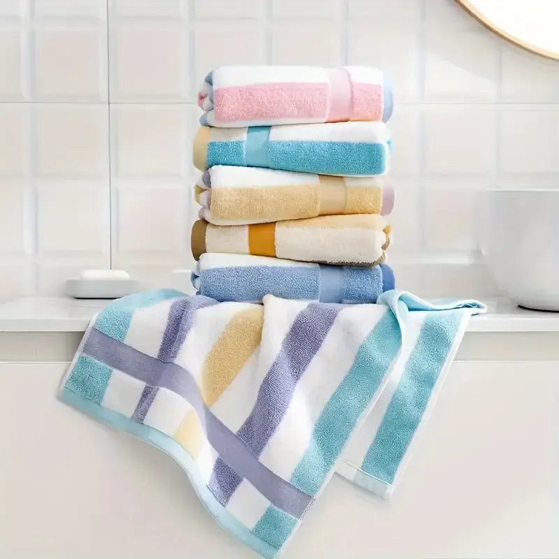 Ultra Soft 6pcs Cotton Towel Set - Striped Bath Essentials