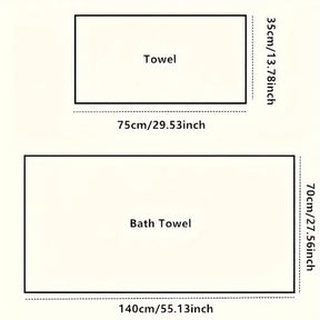 4pcs Lace Embroidery Towel Set - 2 Bath & 2 Hand Towels