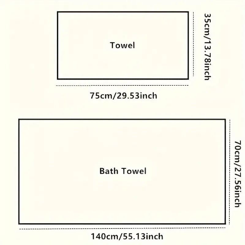 4pcs Lace Embroidery Towel Set - 2 Bath & 2 Hand Towels