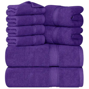 8-pc Premium Cotton Towel Set - Bath, Hand & Wash Towels