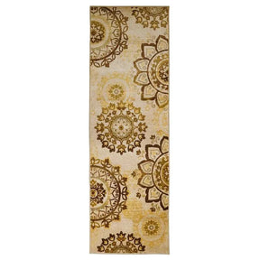 Liena Floral Medallion Non-Slip Washable Area Rug or Runner