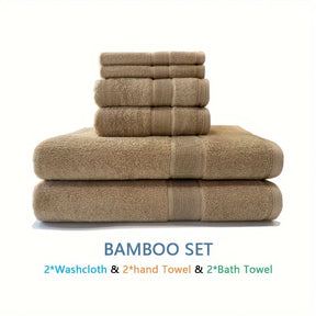 6pcs Bamboo Towel Set | Natural, Reusable, Luxury Bathroom