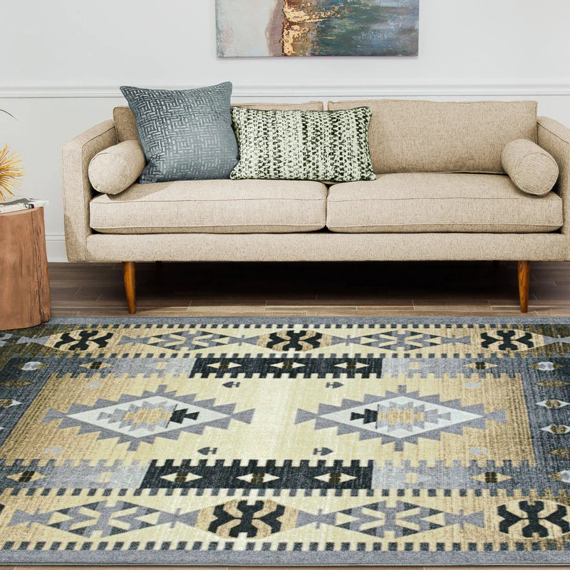 Motega Tribal Southwestern Traditional Geometric Ikat Indoor Area Rug