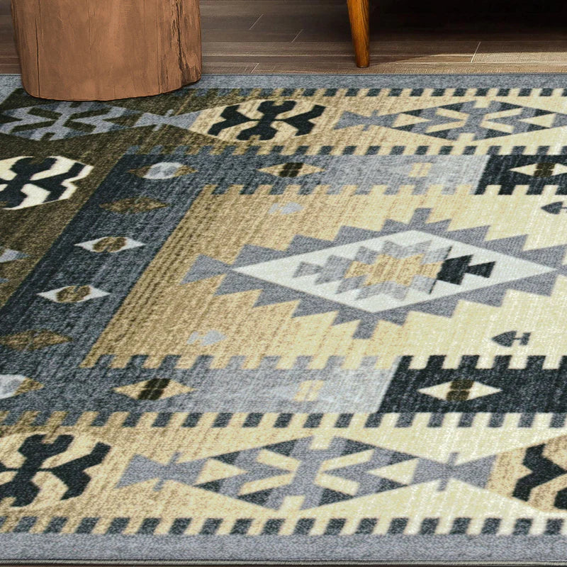 Motega Tribal Southwestern Traditional Geometric Ikat Indoor Area Rug