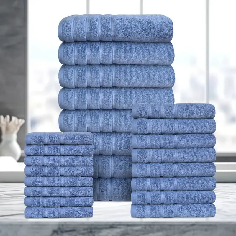 24-Piece Egyptian Cotton Towel Set