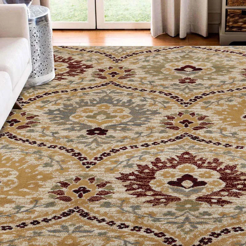 Augusta Vintage Floral Damask Indoor Area Rug or Runner