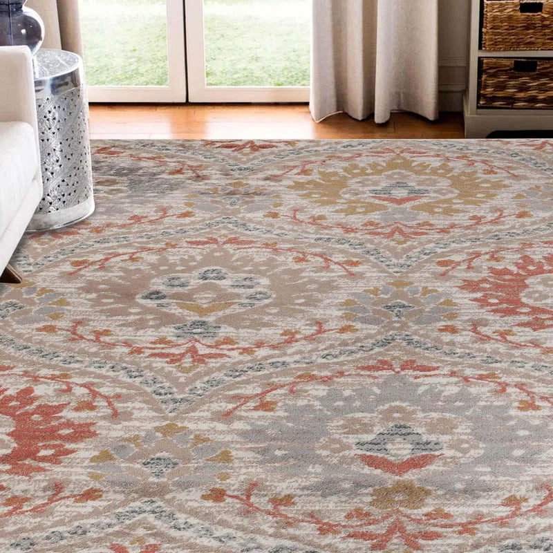 Augusta Vintage Floral Damask Indoor Area Rug or Runner