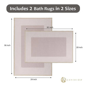 Reno Modern Non-Slip Machine Washable Kitchen & Bath Rug Mat Set