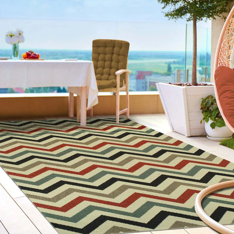 Chevron Zig-Zag Geometric Modern Indoor Outdoor Area Rug