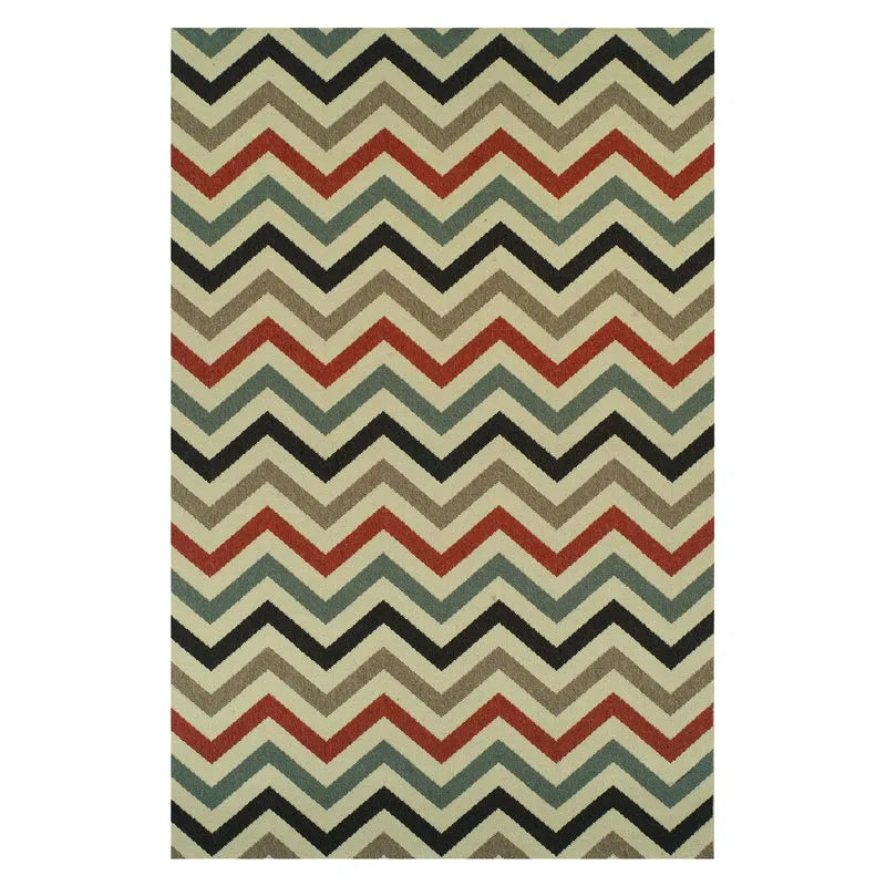 Chevron Zig-Zag Geometric Modern Indoor Outdoor Area Rug