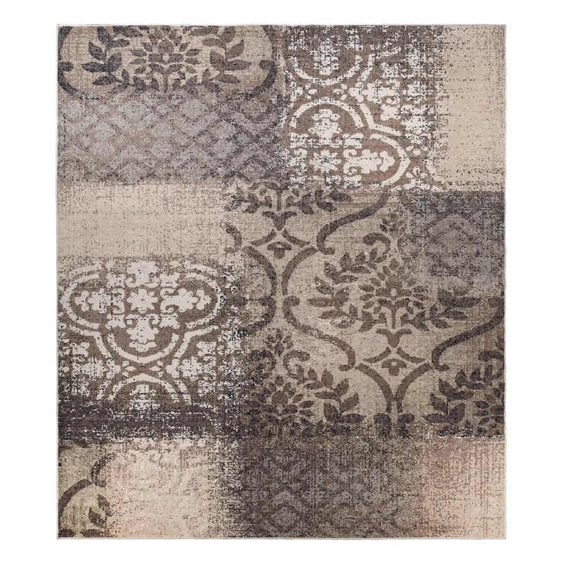 Bristol Distressed Abstract Damask Indoor Area Rug or Runner Rug