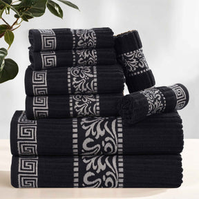 Superior Athens Cotton Greek Key Trim 8 Piece Towel Set