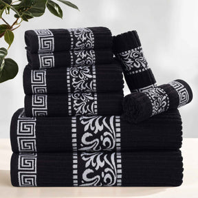 Superior Athens Cotton Greek Key Trim 8 Piece Towel Set