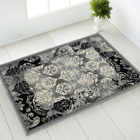 Mystique Distressed Damask Indoor Area Rug Or Runner Rug