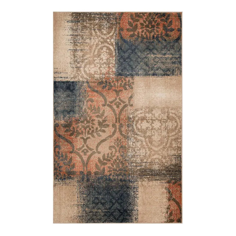 Bristol Distressed Abstract Damask Indoor Area Rug or Runner Rug