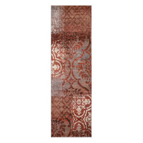 Bristol Distressed Abstract Damask Indoor Area Rug or Runner Rug