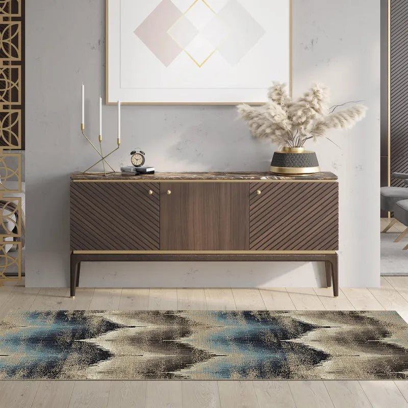 Cadwell Abstract Faux Distressed Area Rug