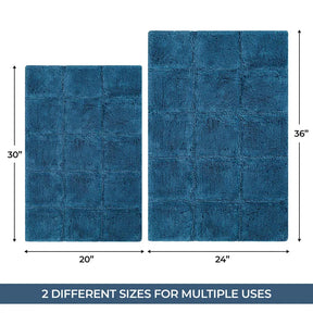 Non-Slip Washable Cotton 2 Piece Bath Rug Set