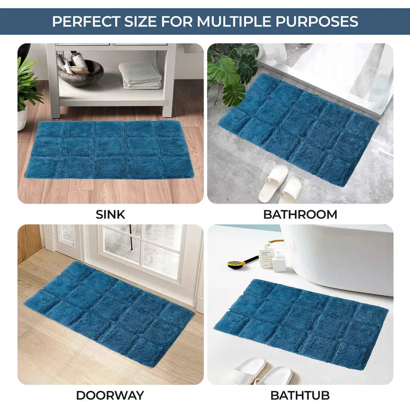 Non-Slip Washable Cotton 2 Piece Bath Rug Set