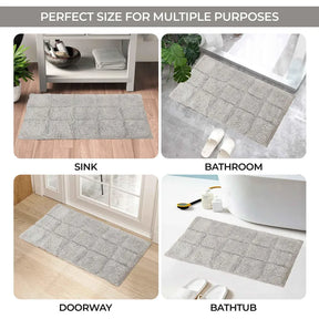 Non-Slip Washable Cotton 2 Piece Bath Rug Set