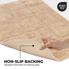 Non-Slip Washable Cotton 2 Piece Bath Rug Set