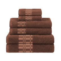 Larissa Cotton Geometric Border 6 Piece Assorted Towel Set