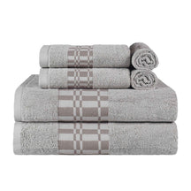 Larissa Cotton Geometric Border 6 Piece Assorted Towel Set