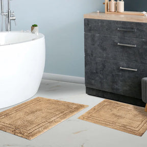 Non-Slip Washable Cotton 2 Piece Bath Rug Set